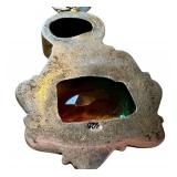 Vintage Sterling Silver Elabaite Pendant with Multi-Color Gem