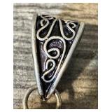 Sterling Silver Pink Gradient Pendant with Ornate Bail