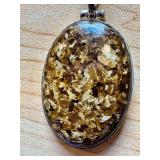 Bronzite and Sterling Silver 2" Pendant