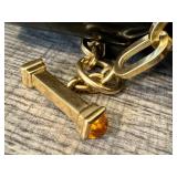 18K Italian Gold Chain Bracelet with Citrine Accents