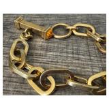 18K Italian Gold Chain Bracelet with Citrine Accents