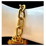 18K Italian Gold Chain Bracelet with Citrine Accents