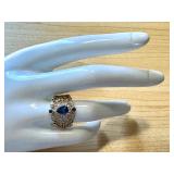 14k Gold Tanzanite and Diamond Ring