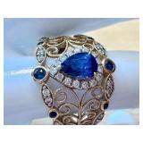 14k Gold Tanzanite and Diamond Ring