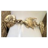 1989 Sterling Silver Sea Life Charm Bracelet, 7 Inches