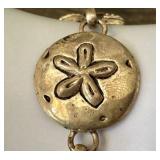 1989 Sterling Silver Sea Life Charm Bracelet, 7 Inches