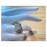 Size 7.5 Italian 925 Silver and Gold-Plated Multi-Band Ring