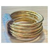 Size 7.5 Italian 925 Silver and Gold-Plated Multi-Band Ring