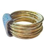 Size 7.5 Italian 925 Silver and Gold-Plated Multi-Band Ring