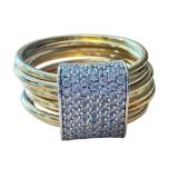 Size 7.5 Italian 925 Silver and Gold-Plated Multi-Band Ring