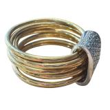 Size 7.5 Italian 925 Silver and Gold-Plated Multi-Band Ring