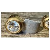 Pair of Elegant 14K Gold and Cubic Zirconia Earrings