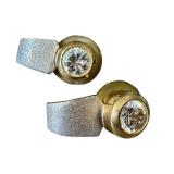 Pair of Elegant 14K Gold and Cubic Zirconia Earrings