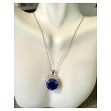 Bella Luce Sterling Silver Pendant with Tanzanite and Simulated Diamonds, 18" Chain