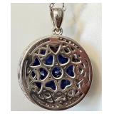 Bella Luce Sterling Silver Pendant with Tanzanite and Simulated Diamonds, 18" Chain