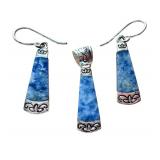 Sterling Silver 925 Blue Stone Earring Set