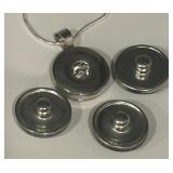 Minnesota Twins Baseball, Vikings Football and Wild Hockey Sterling Silver Snap Necklace