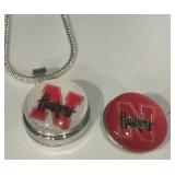 University of Nebraska Cornhuskers Sterling Silver Snap Necklace