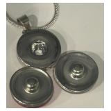 University of Nebraska Cornhuskers Sterling Silver Snap Necklace