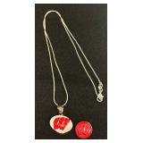 University of Wisconsin Madison Sterling Silver Snap Necklace