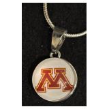 Minnesota Vikings, University of Minnesota Golden Gophers, Minnesota Twins an Minnesota Wild Sterling Silver Snap Necklace