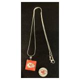 Kansas City Chiefs Football Sterling Silver Snap Necklace