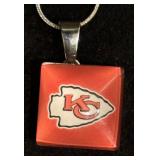 Kansas City Chiefs Football Sterling Silver Snap Necklace