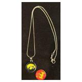 University of Iowa and Iowa State Sterling Silver Snap Necklace