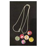 Sensational Sterling Silver Snap Necklace with Variety of Snaps