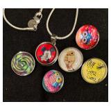 Sensational Sterling Silver Snap Necklace with Variety of Snaps