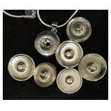 Sensational Sterling Silver Snap Necklace with Variety of Snaps
