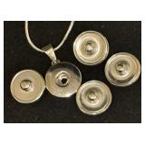 Minnesota Twins Baseball, Wold Hockey and Vikings Football Sterling Silver Snap Necklace