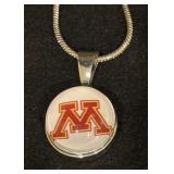 University of Minnesota Sterling Silver Snap Necklace