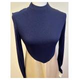 Vintage Saks Fifth Avenue Blue and Cream Formal Dress - Size 8
