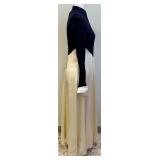 Vintage Saks Fifth Avenue Blue and Cream Formal Dress - Size 8