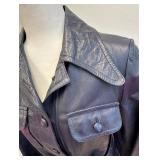 Vintage Midnight Blue Leather Jacket