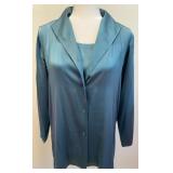 Eileen Fisher Silk/Spandex Shirt Set - Size S