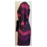 Milly of New York Colorful Silk Belted Shift Dress - Size 8