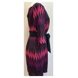 Milly of New York Colorful Silk Belted Shift Dress - Size 8