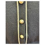 St. John Collection by Marie Gray - Black & White Button Up Sweater - Size 2