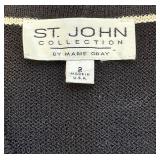 St. John Collection by Marie Gray - Black & White Button Up Sweater - Size 2