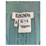 Escada - Margaretha Ley Sea Foam Green Wool & Pearl Button Up Sweater - Size 40