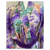Vintage Colorful 100% Silk Japanese Robe - Made in Japan
