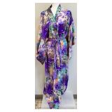 Vintage Colorful 100% Silk Japanese Robe - Made in Japan