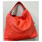 Furla Coral Pebble Leather Two-Strap Handbag with Gold Hardware