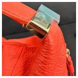 Furla Coral Pebble Leather Two-Strap Handbag with Gold Hardware