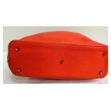 Furla Coral Pebble Leather Two-Strap Handbag with Gold Hardware