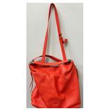 Furla Coral Pebble Leather Two-Strap Handbag with Gold Hardware