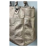 Coach Gold Embossed Signature Gallery Leather Tote Bag