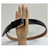 Brooks Brothers Black Leather Belt - Made in Italy - 40/100
